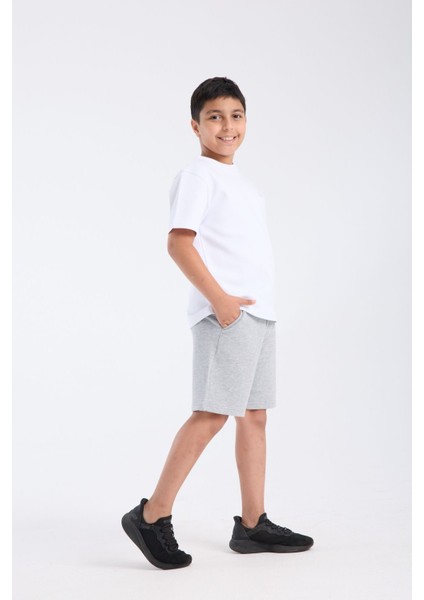 Erkek Çocuk Loose Fit Yarım Kollu T-Shirt Beyaz fırsatları