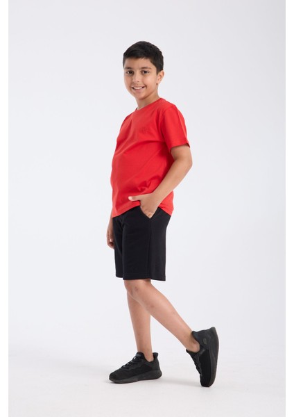 Erkek Çocuk Regular Fit Yarım Kollu T-Shirt Kırmızı
