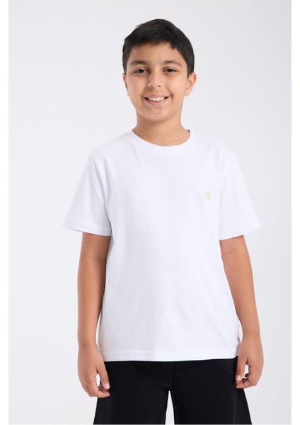 Erkek Çocuk Regular Fit Yarım Kollu T-Shirt Beyaz fırsatları