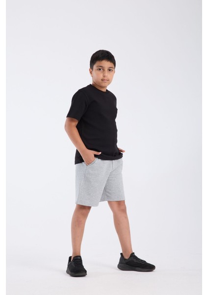 Erkek Çocuk Sweat Short Gri Melanj