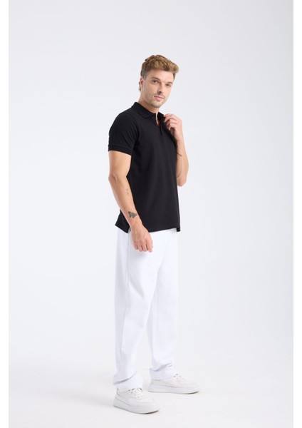 Erkek Regular Fit Polo T-Shirt Siyah fırsatları
