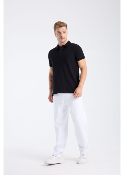 Erkek Regular Fit Polo T-Shirt Siyah indirimleri