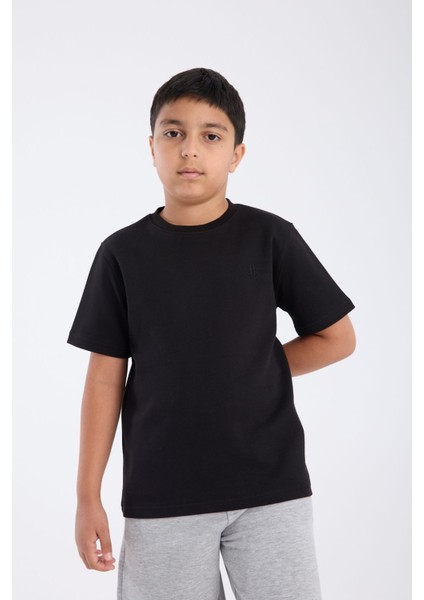 Erkek Çocuk Loose Fit Yarım Kollu T-Shirt Siyah fırsatları