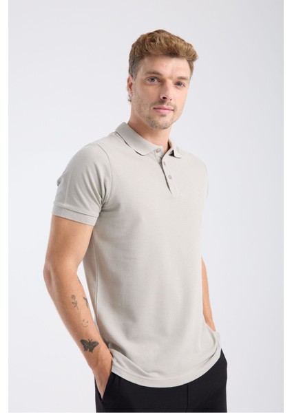 Erkek Regular Fit Polo T-Shirt Gri fırsatları