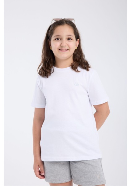 Kız Çocuk Regular Fit Yarım Kollu T-Shirt Beyaz fiyatları