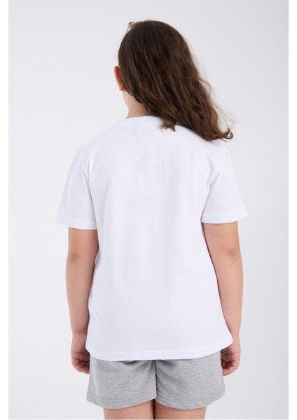 Kız Çocuk Regular Fit Yarım Kollu T-Shirt Beyaz modelleri