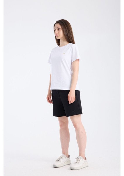 Kadın Regular Fit Yarım Kollu T-Shirt Beyaz fiyatları