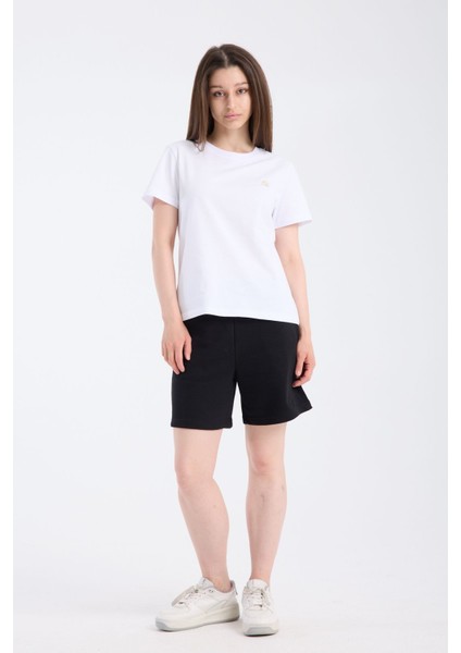 Kadın Regular Fit Yarım Kollu T-Shirt Beyaz fırsatları