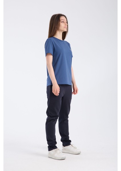 Kadın Regular Fit Yarım Kollu T-Shirt Indigo fiyatları