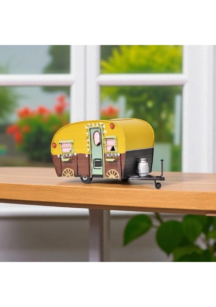 Jayland Vintage Metal Retro Hippi Hipster Sarı Karavan-22 Cm.