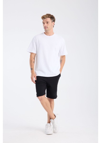 Erkek Loose Fit Yarım Kollu T-Shirt Beyaz modelleri