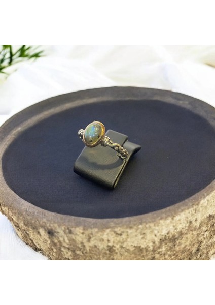 Labradorit Taşı Minimal Tasarım Gümüş Yüzük fiyatları