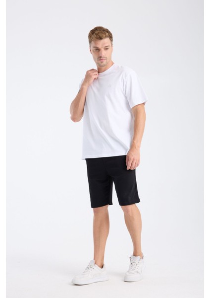 Erkek Loose Fit Yarım Kollu İnce T-Shirt Beyaz %100 Pamuk fırsatları