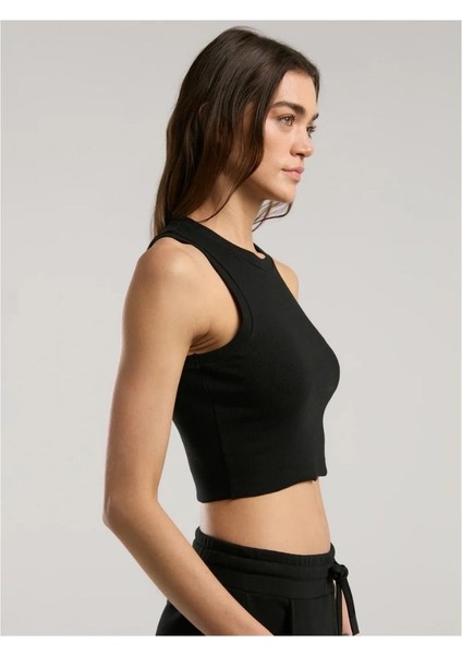 Ever Relaxed Rib Siyah Kadın Thick-Strapped Atlet modelleri