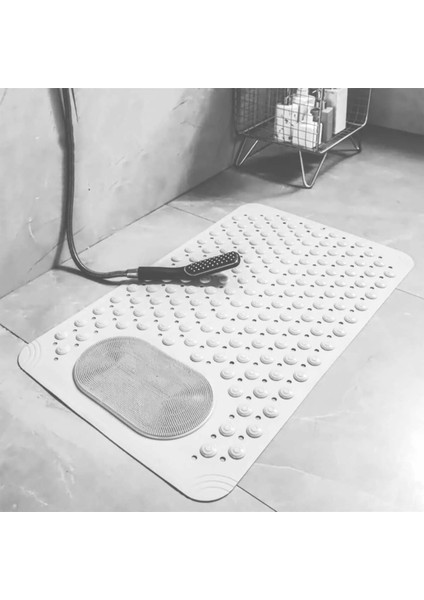 | Kaymaz Banyo Paspası | Beyaz | 69,5X36CM – Dikdörtgen Duş Matı, Küvet Paspası | Güçlü Vantuzlu, Su Tahliyeli, Masaj, Fırçalı | Makinede Yıkanabilir | Kaydırmaz Zemin Matı fırsatları