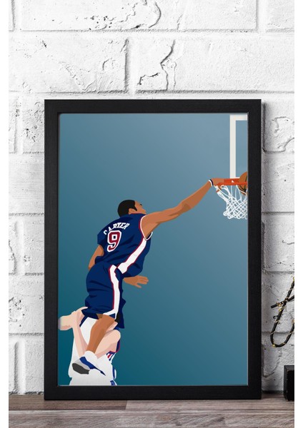 Vince Carter Smaç Çerçeveli Tablo - Basketbol Nba Posteri Tablo