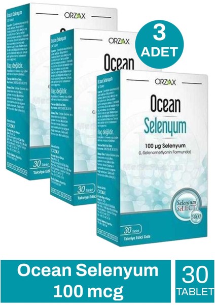 Ocean Selenyum 100 Mcg 30 Tablet 3 Adet
