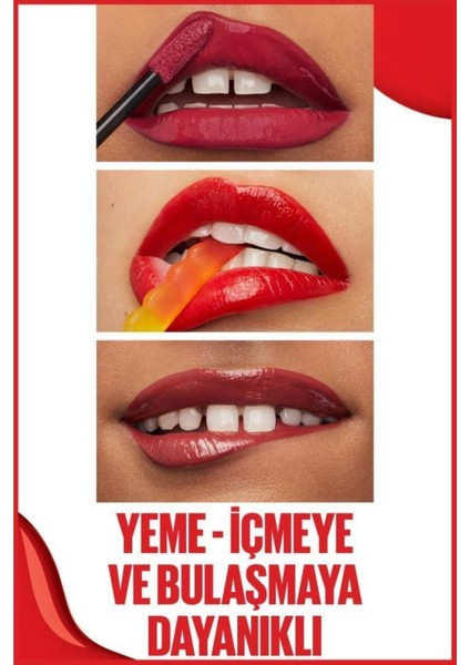 Maybelline New York Super Stay Vinyl Ink Uzun Süre Kalıcı Likit Parlak Ruj 55 Royal