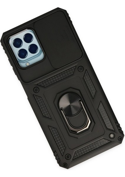 Samsung Galaxy M33 Kılıf Pars Lens Yüzüklü Silikon - Siyah - PZRCR6515-6303 modelleri
