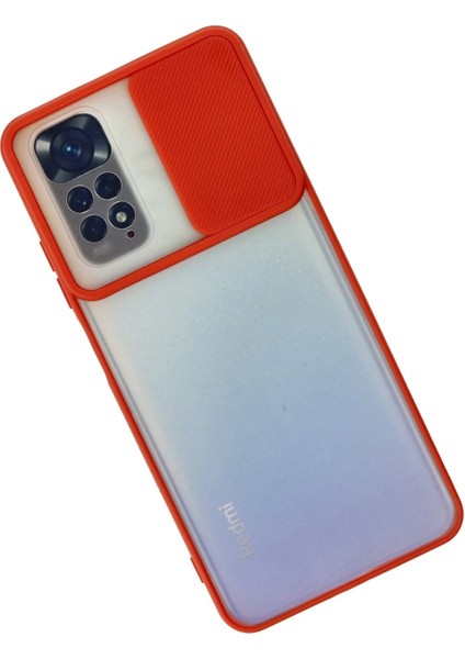 Xiaomi Redmi Note 11 Kılıf Palm Buzlu Kamera Sürgülü Silikon - Kırmızı - PZRCR1473-6433 modelleri