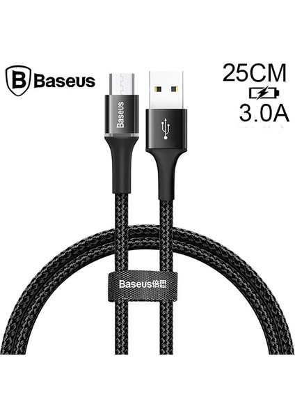 Baseus Halo Mikro USB 3A Hızlı Şarj 0.25CM Kısa Power Bank Için Şarj Kablosu-( - PZRCR1814-99 fiyatları