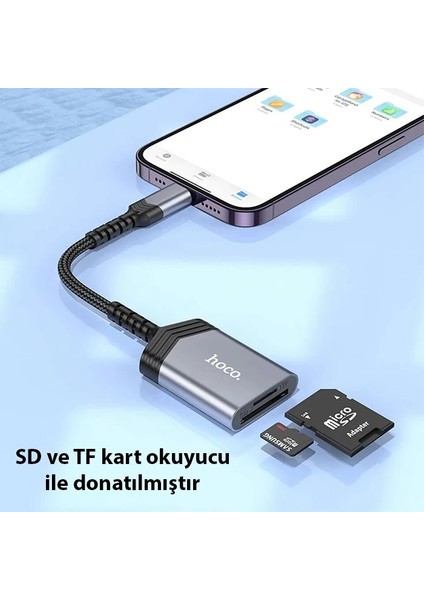 Hoco UA25 2-In-1 Iphone Lightning Kart OKUYUCU-(1903) - PZRCR5766-1008 fiyatları