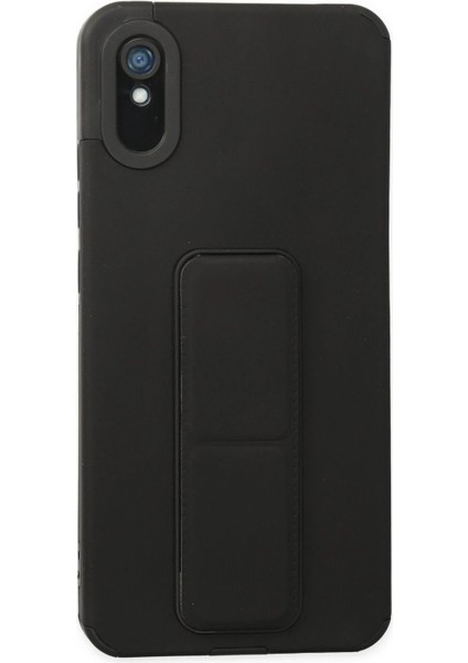 Xiaomi Redmi 9A Kılıf Mega Standlı Silikon - Siyah - PZRCR9085-7024