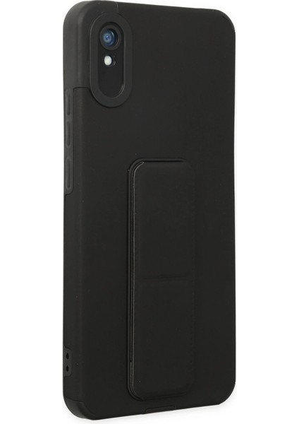 Xiaomi Redmi 9A Kılıf Mega Standlı Silikon - Siyah - PZRCR9085-7024 fiyatları