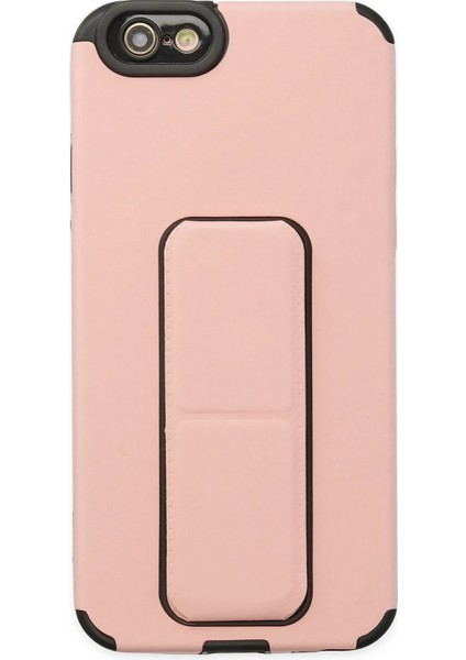 iPhone 6 Kılıf Mega Standlı Silikon - Pudra - PZRCR6809-5381