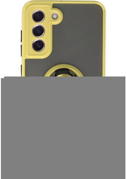 Samsung Galaxy S21 Fe Kılıf Montreal Yüzüklü Silikon Kapak - Sarı - PZRCR4152-2359