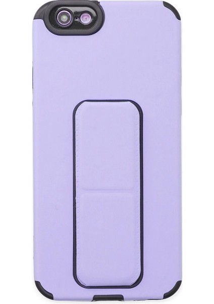 iPhone 6 Kılıf Mega Standlı Silikon - Lila - PZRCR7571-8338