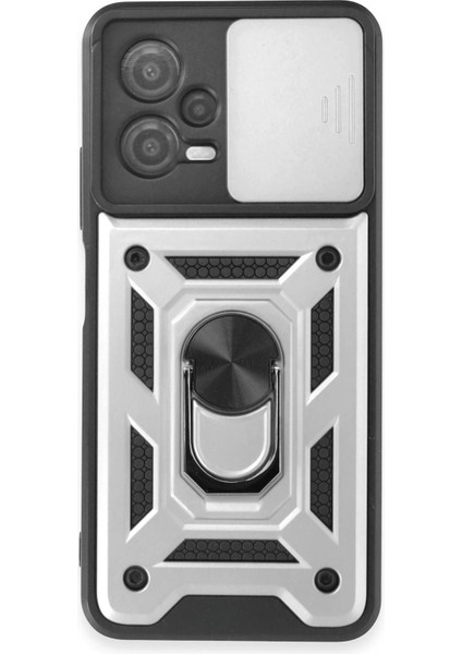 Xiaomi Redmi Note 12 5g Kılıf Pars Lens Yüzüklü Silikon - Gümüş - PZRCR6511-2538