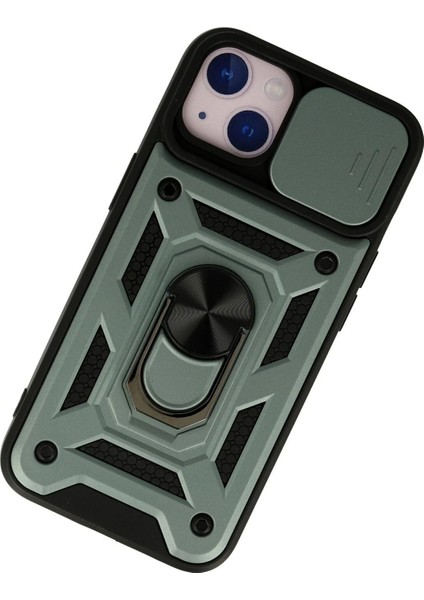 iPhone 13 Kılıf Pars Lens Yüzüklü Silikon - Yeşil - PZRCR5943-4967 modelleri