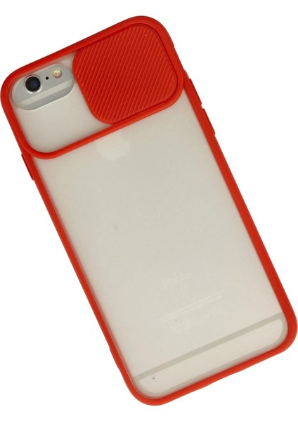 iPhone 6 Kılıf Palm Buzlu Kamera Sürgülü Silikon - Kırmızı - PZRCR8693-6357 fiyatları