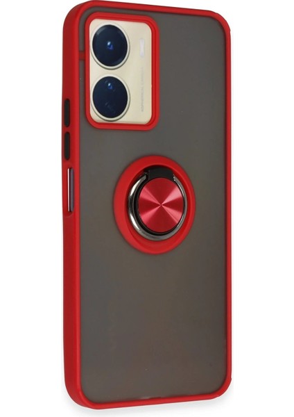 Vivo Y16 Kılıf Montreal Yüzüklü Silikon Kapak - Kırmızı - PZRCR4880-4947 fiyatları