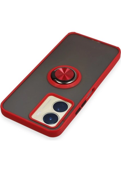 Vivo Y16 Kılıf Montreal Yüzüklü Silikon Kapak - Kırmızı - PZRCR4880-4947 fırsatları