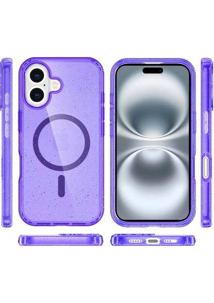 iPhone 16 Plus Kılıf Glow Magsafe Kapak - Mor - PZRCR9986-1097 modelleri