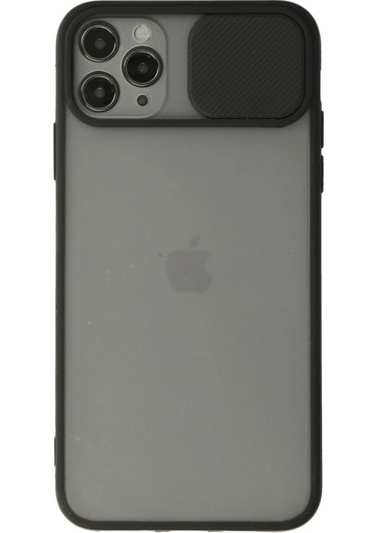 iPhone 11 Pro Max Kılıf Palm Buzlu Kamera Sürgülü Silikon - Siyah - PZRCR4267-4187