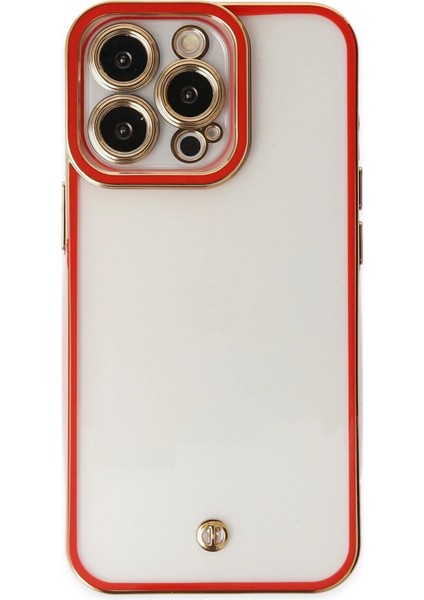 iPhone 13 Pro Kılıf Liva Lens Silikon - Kırmızı - PZRCR8359-5895 fiyatları