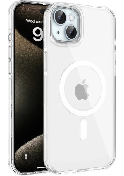 iPhone 15 Gleam Pc Sert Magsafe Kılıf - Şeffaf - PZRCR4303-8755