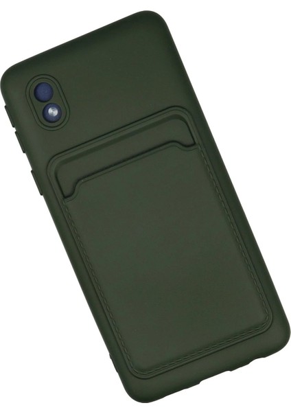 Samsung Galaxy A01 Core Kılıf Kelvin Kartvizitli Silikon - Koyu Yeşil - PZRCR7405-1684 fiyatları