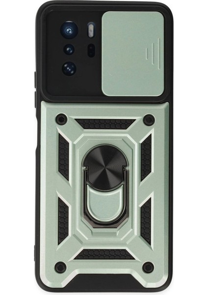 Xiaomi Poco X3 Gt Kılıf Pars Lens Yüzüklü Silikon - Yeşil - PZRCR1033-7013