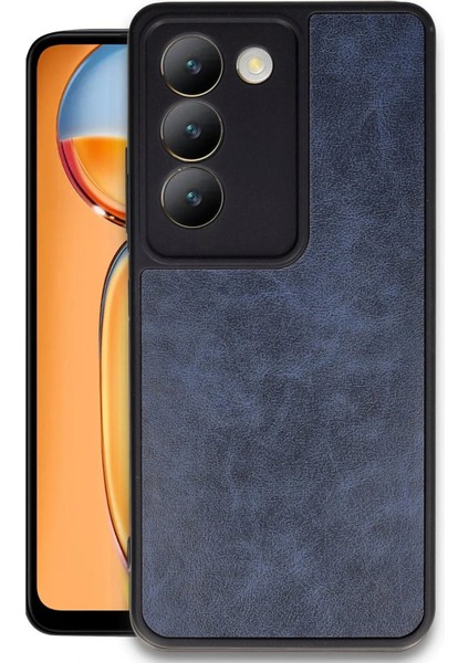 Vivo V30 Lite 4g Kılıf Aras Deri Kapak - Lacivert - PZRCR2377-9387