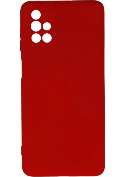 Samsung Galaxy M51 Kılıf Nano Içi Kadife Silikon - Kırmızı - PZRCR8048-5953
