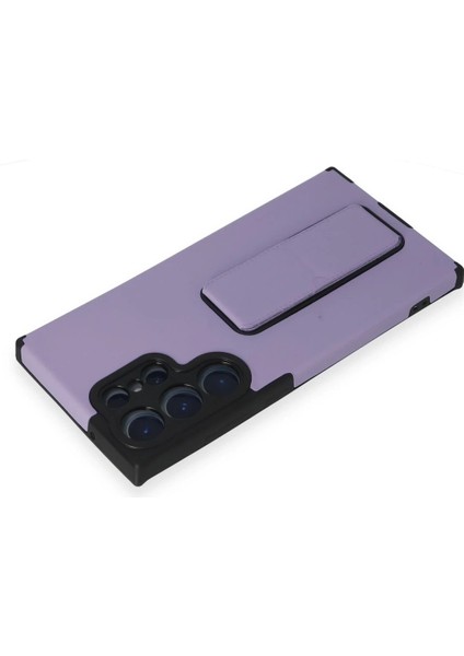 Samsung Galaxy S23 Ultra Kılıf Mega Standlı Silikon - Lila - PZRCR8043-3778 modelleri