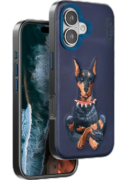 iPhone 16 Perma Desenli Kapak - Lacivert - PZRCR9287-3876