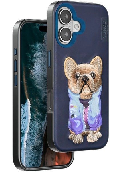 iPhone 16 Cute Desenli Kapak - Lacivert - PZRCR2322-2701