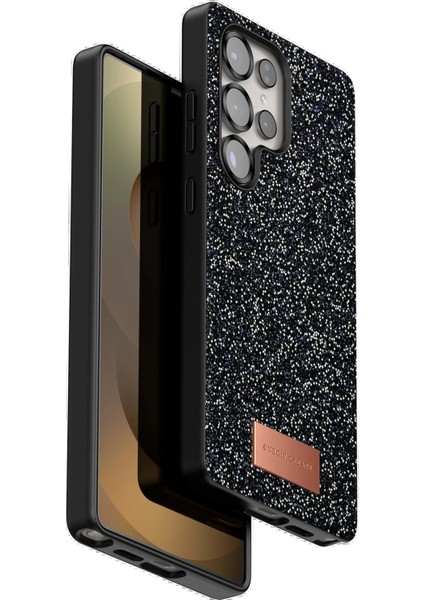 Samsung Galaxy S25 Ultra Bright Simli Kapak - Siyah - PZRCR6042-5142