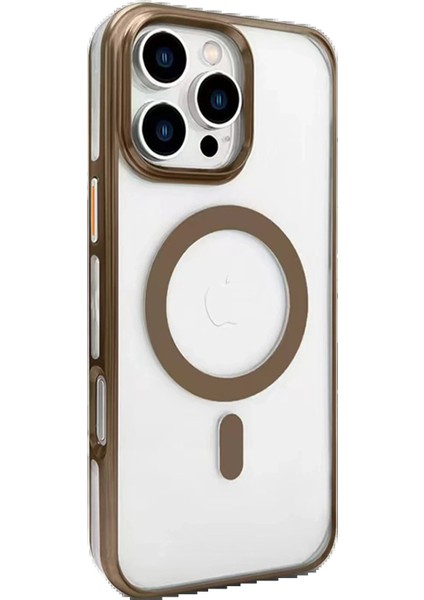 iPhone 16 Pro Gleam Pc Sert Magsafe Kılıf - Kahverengi - PZRCR4890-4923