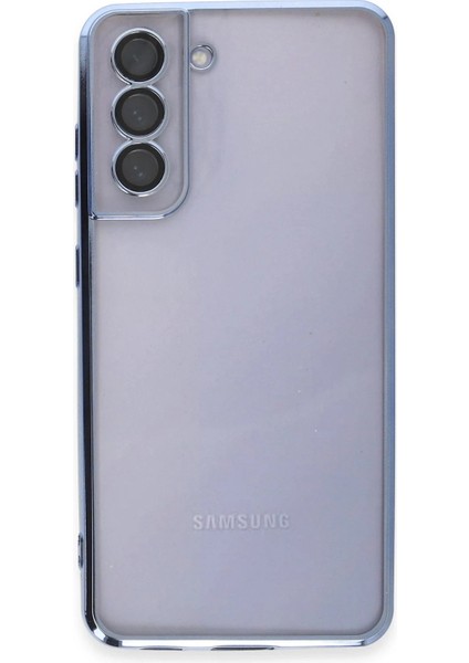 Samsung Galaxy S21 Fe Kılıf Lensli Silikon - Açık Mavi - PZRCR7742-9420